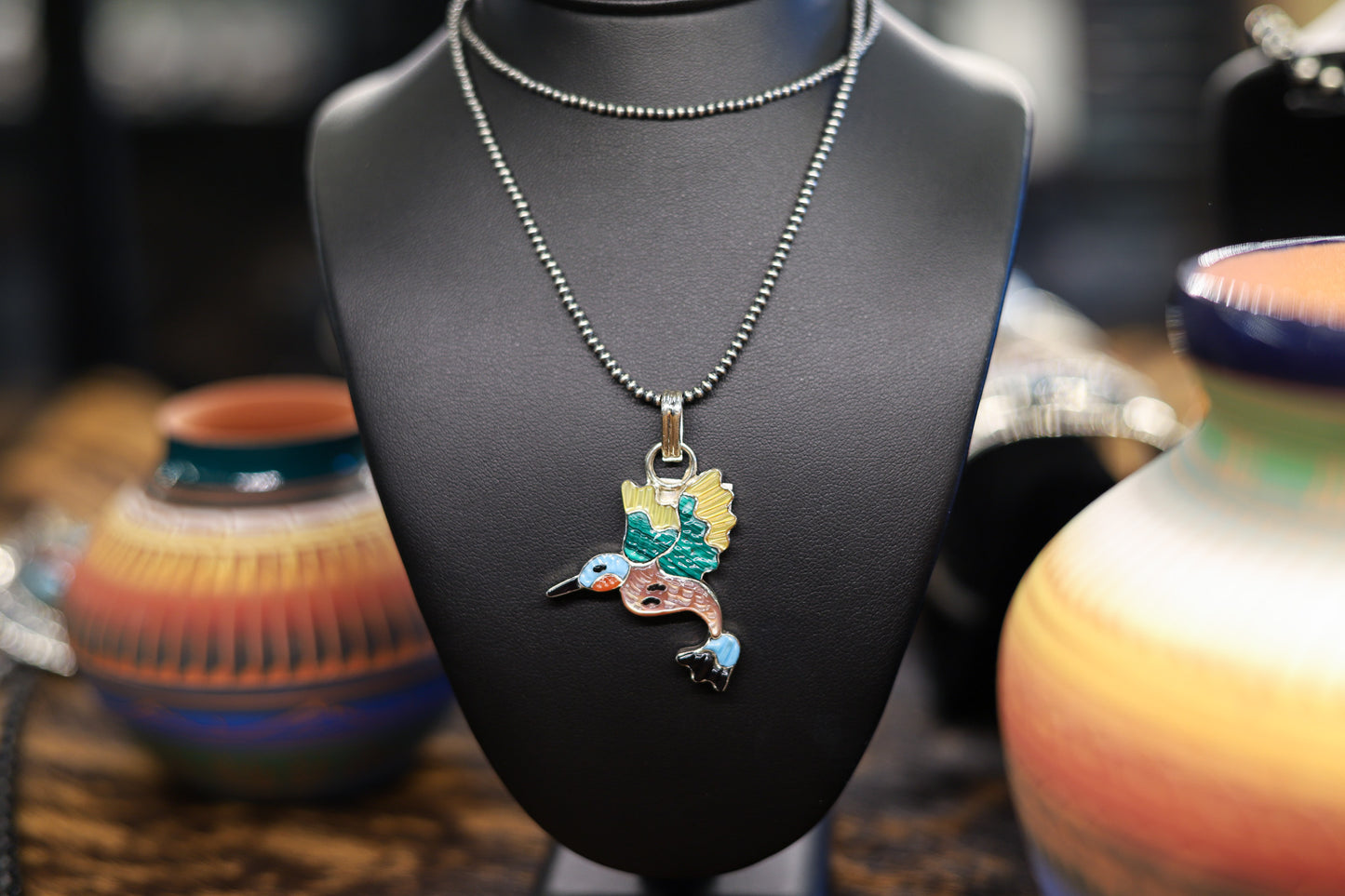 inlay bird pendant