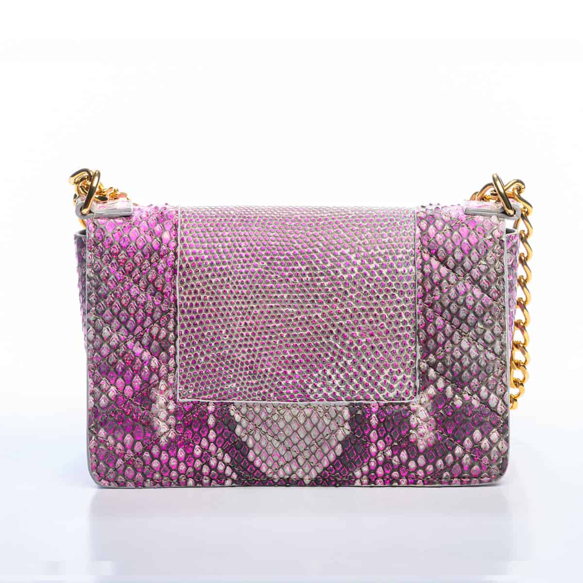 Marie Antoinette Chain Bag, Multi-Colored Magenta Python and Lizard