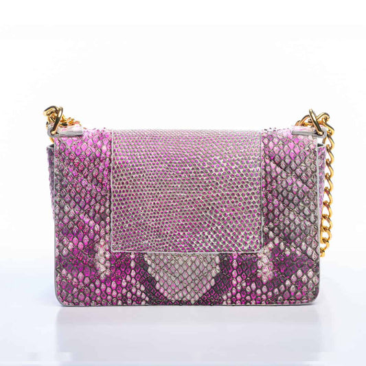 Marie Antoinette Chain Bag, Multi-Colored Magenta Python and Lizard