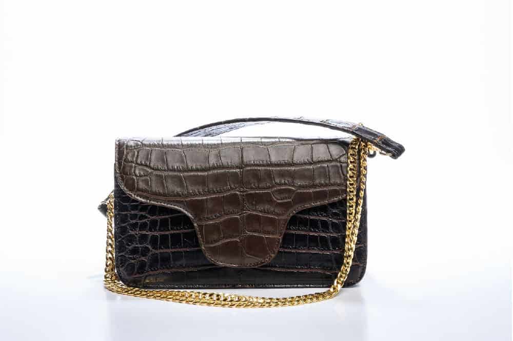 Biarritz Handbag, Dark Brown Alligator