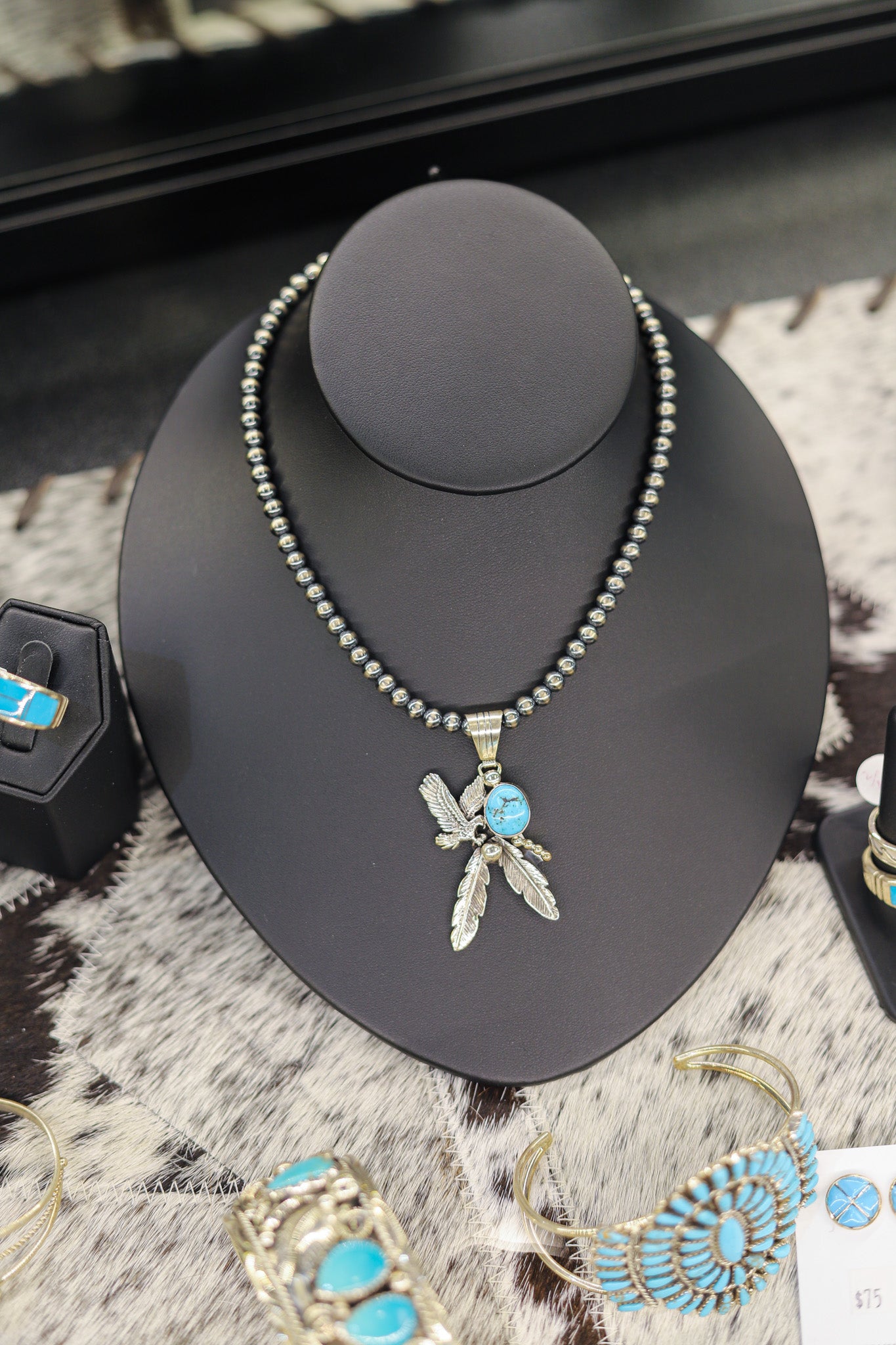 Feather Trail Turquoise Necklace